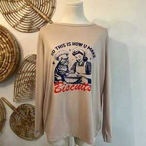 Funny Cat Baking Biscuits Graphic Shirt Cat Lover Novelty Tee XL